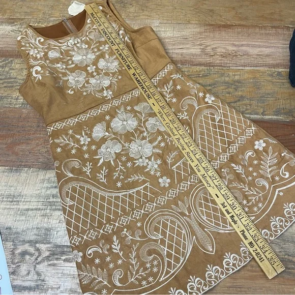 Savanna Jane Glory Days Embroidered Faux Suede Dress. Women’s size medium - Picture 7 of 11